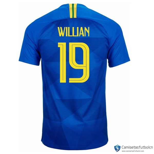 Camiseta Seleccion Brasil Segunda equipo Willian 2018 Azul
